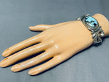 Godber Turquoise!!! Very Rare Vintage Native American Navajo Sterling Silver Bracelet-Nativo Arts