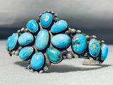 Noteworthy Vintage Native American Navajo Old Kingman Turquoise Sterling Silver Bracelet-Nativo Arts