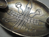 Early 1900's Vintage Native American Navajo Coin Silver Sterling Ashtray Old-Nativo Arts