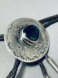 Fabulous Vintage Native American Navajo Black Onyx Sterling Silver Bolo-Nativo Arts
