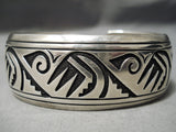 Important Vintage Native American Navajo Thomas Singer Wife Sterling Silver Bracelet-Nativo Arts