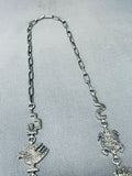 One Of The Most Detailed Vintage Native American Navajo Petroglyph Sterling Silver Necklace-Nativo Arts