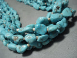 296 Grams Vintage Navajo Native American Jewelry jewelry Easter Blue Turquoise Heishi Necklace-Nativo Arts