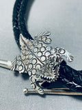 Unbelievable Native American Navajo Sterling Silver Toad Bolo-Nativo Arts