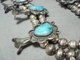 Women's Vintage Native American Navajo Turquoise Sterling Silver Squash Blossom Necklace-Nativo Arts