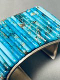 One Of The Best Ever Vintage Native American Navajo Turquoise Inlay Sterling Silver Bracelet-Nativo Arts