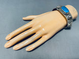 One Of The Largest Shells Vintage Native American Navajo Turquoise Sterling Silver Bracelet-Nativo Arts