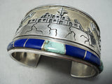 Important Vintage Native American Hopi Phillip Sekaquaptewa Turquoise Sterling Silver Bracelet-Nativo Arts