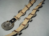 Rare Turquoise Vintage Native American Navajo Hand Tooled Sterling Silver Concho Belt-Nativo Arts