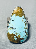 Rare Turquoise Native American #8 Sterling Silver Ring-Nativo Arts