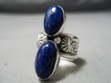 Stunning Modern Navajo Lapis Sterling Silver Ring Native American-Nativo Arts