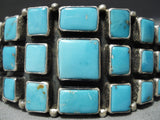 Important Vintage Native American Navajo Verdy Jake Blue Turquoise Sterling Silver Bracelet-Nativo Arts