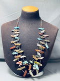 Newsworthy Vintage Native American Zuni Turquoise Sterling Silver Fetish Necklace-Nativo Arts