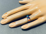 Fabulous Vintage Native American Navajo Turquoise & Sugulite Sterling Silver Ring-Nativo Arts