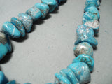 298 Grams Heavy Turquoise Nugget Native American Navajo Sterling Silver Tubule Necklace-Nativo Arts
