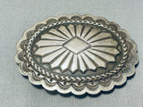 Mikey Platero Vintage Native American Navajo Sterling Silver Hand Stamped Buckle-Nativo Arts