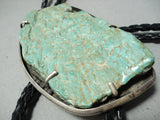 One Of The Largest Royston Turquoise Vintage Native American Navajo Sterling Silver Bolo-Nativo Arts