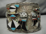Important Bob Shack Vintage Native American Zuni Turquoise Sterling Silver Bracelet Old-Nativo Arts