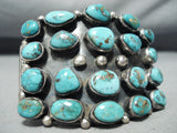 Authentic Vintage Native American Navajo Blue Gem Turquoise Sterling Silver Bracelet-Nativo Arts