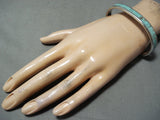 Signed Zuni Native American 8 Turquoise Inlay Sterling Silver Bracelet-Nativo Arts