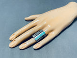 One Of The Most Unique Vintage Native American Zuni Turquoise Sterling Silver Ring-Nativo Arts
