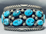 Tommy Moore Vintage Native American Navajo Sleeping Beauty Turquoise Sterling Silver Bracelet-Nativo Arts