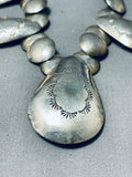 One Of The Most Unique Ever Vintage Native American Navajo Hand Tooled Sterling Silver Necklace-Nativo Arts