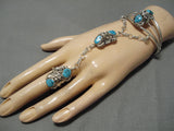 Marvelous Vintage Native American Navajo Slave Turquoise Sterling Silver Native Bracelet Ring-Nativo Arts