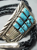 Incredible Vintage Native American Navajo Sleeping Beauty Turquoise Sterling Silver Bolo Old-Nativo Arts