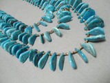 Exceptional Vintage Navajo Turquoise Teardrop Native American Necklace-Nativo Arts