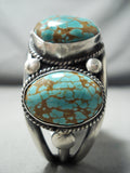 Important Female Artist Native American Navajo #8 Turquoise Sterling Silver Bracelet-Nativo Arts