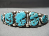 Graduating Ellie Yazzie Vintage Native American Navajo Turquoise Sterling Silver Bracelet-Nativo Arts