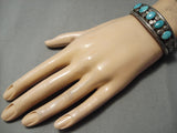 Museum Vintage Native American Navajo Carico Lake Turquoise Sterling Silver Bracelet Old-Nativo Arts