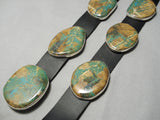 Huge Vintage Native American Navajo Slab Royston Turquoise Sterling Silver Concho Belt!!-Nativo Arts