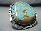 Elly Sam Colossal Native American Navajo #8 Turquoise Mine Sterling Silver Ring-Nativo Arts