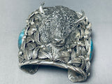259 Grams Heavy Mens Native American Turquoise Sterling Silver Bracelet-Nativo Arts