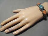 Important Dave Reeves Vintage Native American Navajo Turquoise Sterling Silver Coil Bracelet-Nativo Arts