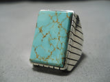 Magnificent Vintage Native American Navajo Spiderweb Turquoise Sterling Silver Ring-Nativo Arts