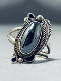 Stunningly Beautiful Native American Navajo Hematite Sterling Silver Ring-Nativo Arts