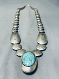 Best Vintage Native American Navajo Carico Lake Turquoise Sterling Silver Bead Necklace-Nativo Arts