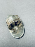 Mesmerizing San Felipe Signed 8 Turquoise Huge Sterling Silver Ring-Nativo Arts