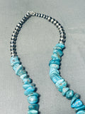 One Of The Most Unique Yazzie Native American Navajo Turquoise Sterling Silver Necklace-Nativo Arts