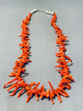 Native American Impressive Santo Domingo Coral Sterling Silver Necklace-Nativo Arts