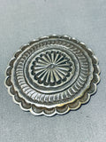 Native American One Of The Most Intricate Vintage Navajo Sterling Silver Pin-Nativo Arts