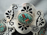 Native American One Of The Best Ever Vintage Santo Domingo Turquoise Sterling Silver Concho Belt-Nativo Arts