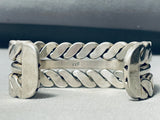 Craziest Rope Vintage Native American Navajo Heavy Handmade Sterling Silver Bracelet-Nativo Arts
