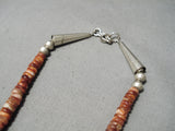 Exquisite Vintage Native American Navajo Spiny Oyster Sterling Silver Necklace-Nativo Arts