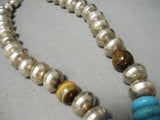Native American Important Francisco Gomez Vintage Sterling Silver Turquoise Necklace-Nativo Arts