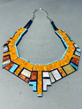 Native American Extremely Intricate Santo Domingo Turquoise Sterling Silver Necklace-Nativo Arts