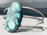 Rare Blue Blue Warrior Turquoise Vintage Native American Navajo Sterling Silver Bracelet-Nativo Arts